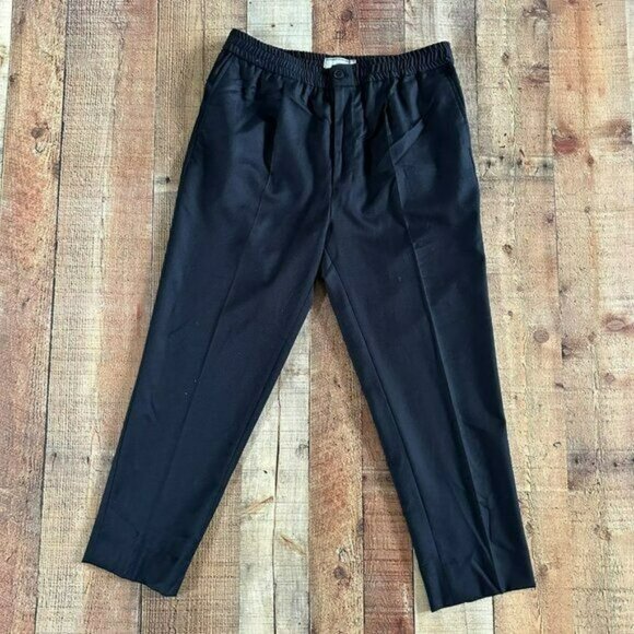 Ami Alexandre Mattiussi Black Elastic Waist Dress Pants Size 42 - Picture 1 of 10